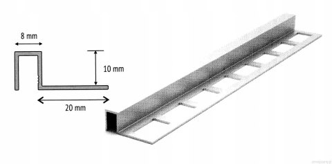 Listwa do glazury ACD 10 aluminium 250 cm