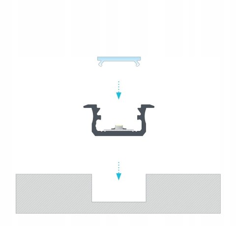 PROFIL LED LUMINES ,,B'' 1m CZARNY