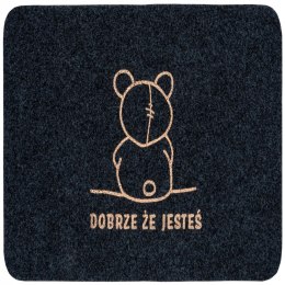 Wycieraczka AT HOME 50X80 DOBRZE ŻE JESTEŚ ANTRACYT