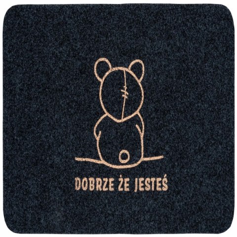 Wycieraczka AT HOME 50X80 DOBRZE ŻE JESTEŚ ANTRACYT