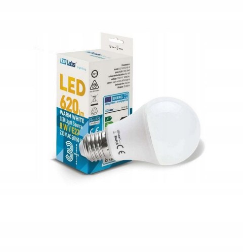 Żarówka LED E27 8W A60 BIAŁA CIEPŁA